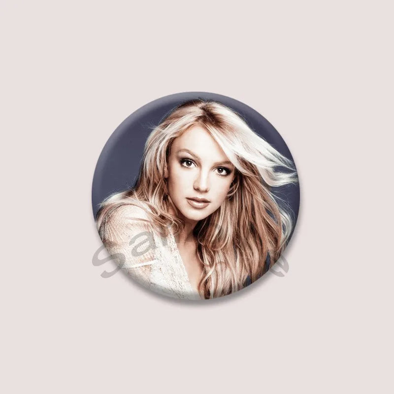 Britney Spears Music Brooch Pin – Pop Singer Badge Jewelry for Bags & Clothing, Fan Collection Accessories & Gift Item