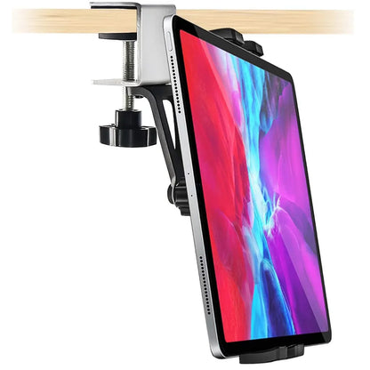 Universal Under Cabinet Phone & Tablet Holder – Metal Clamp Stand for 4.7–13” iPad & iPhone