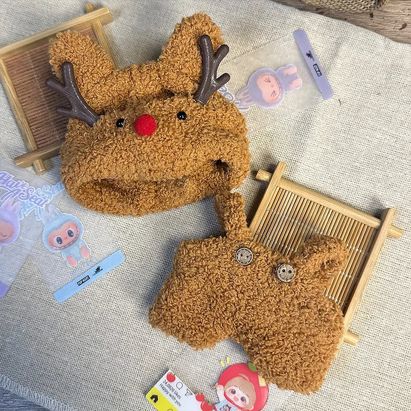 17cm Mini Plush Doll Clothes – Cute Animal-Style DIY Outfit Accessories for Labubu Dolls