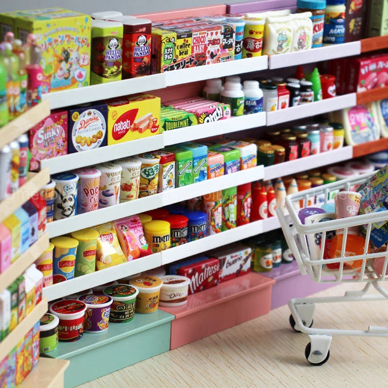 1/6 Scale Miniature Supermarket Food & Drinks – Dollhouse Store Decor Accessories for Blythe, BJD & 1/6 Dolls