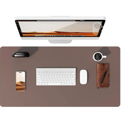 Large Leather Mouse Pad Desk Mat - Non-Slip PU Leather Office Desk Protector for Laptop & Workspace Setup