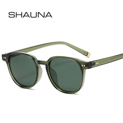 SHAUNA Retro Square Polarized Sunglasses — Fashion Rivet-Decorated Shades for Women & Men, UV400 Driving Sun Glasses
