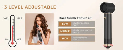5-in-1 Electric Hair Dryer Comb – Negative Ion Straightener, Curling Iron & Detachable Multifunctional Heating Brush