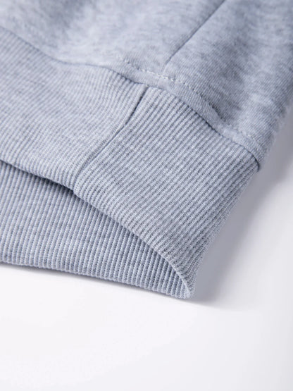 Men’s Crew Neck Sweatshirt — Solid Color Casual Long Sleeve Pullover for Spring Outdoor Sportswear