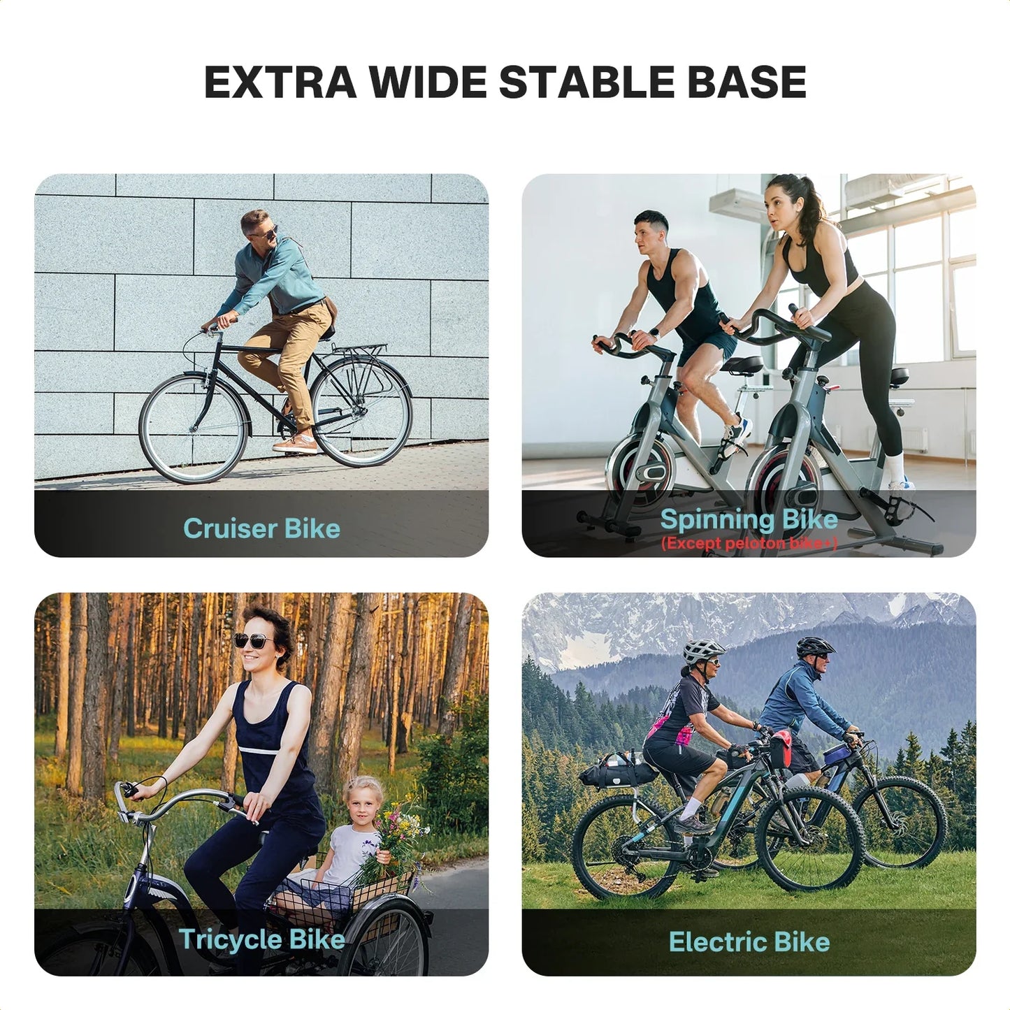 YOUNGDO Noseless Oversize Bike Seat Cushion | Wide Bicycle Saddle for Peloton, Stationary, Ebike & City Bikes