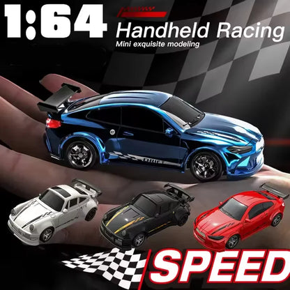 4WD 1:64 Mini RC Drift Car — 2.4GHz Palm Racing Remote Control Toy for Kids & Collectors
