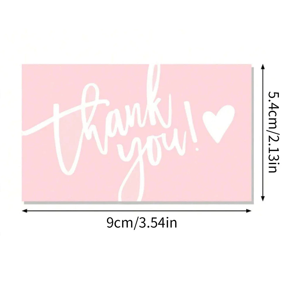 50pcs Thank You Business Cards – Customer Appreciation Gift Tags for Cake Decoration, Retail Packaging & Small Business Branding Cards
