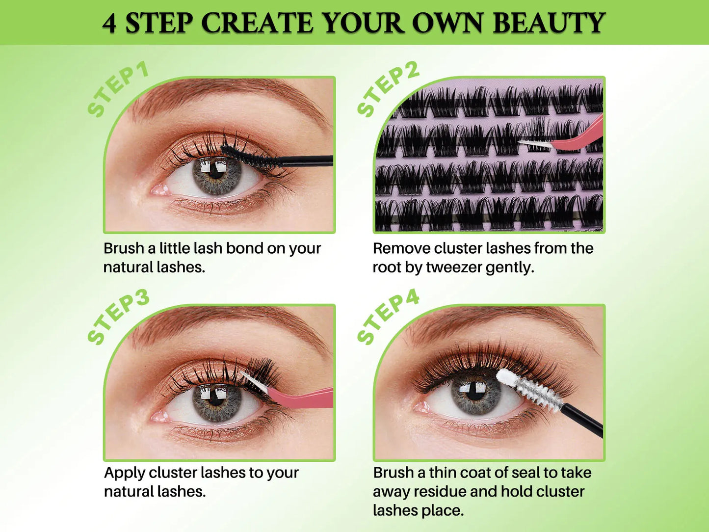 DIY Lash Clusters Book – D Curl Mega Volume Eyelash Extensions with Individual Lashes for Extensions