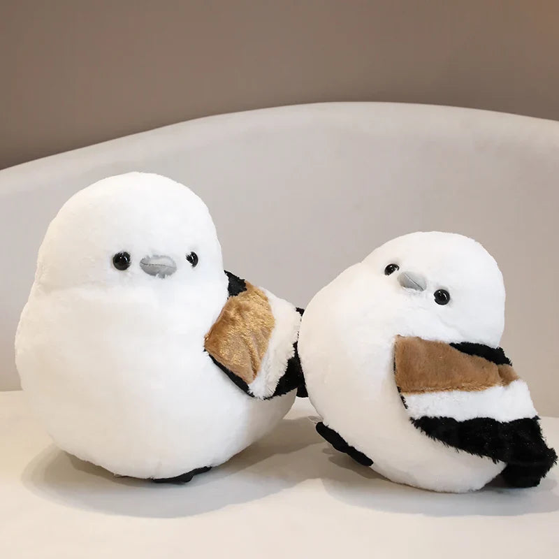 Cartoon Long-Tailed Tit Plush Toy – Cute Round Bird Stuffed Animal for Kids, Girls & Boys Gifts