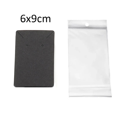50 Sets Earring & Necklace Display Cards with Self-Seal Kraft Paper Bags – DIY Jewelry Packaging