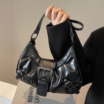 Y2K Retro Pleated Hobo Shoulder Bag for Women – Maillard Style Underarm Clutch Handbag for Travel, Work & Shopping
