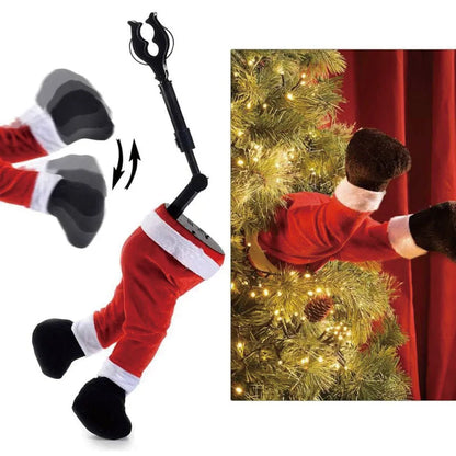 Fun Christmas Tree Leg Decoration | Plush Topper & Sticky Holiday Tree Ornament