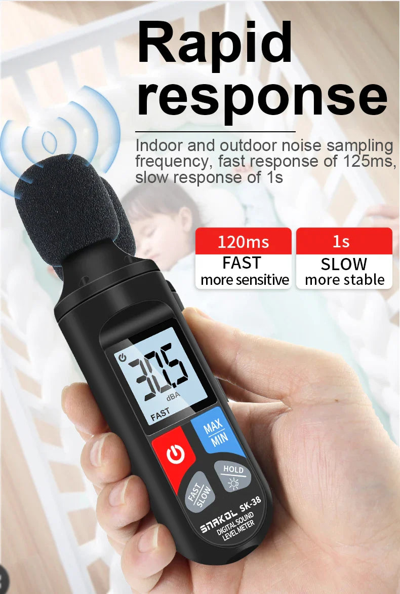 Digital Sound Level Meter — Portable Audio & Noise Decibel Meter 30-130dB