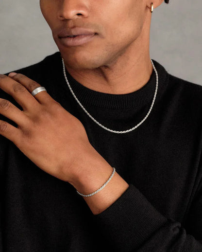 3-Piece Stainless Steel Jewelry Set – Men’s & Women’s Retro Bracelet, Necklace, Ring for Punk Hip Hop Fashion