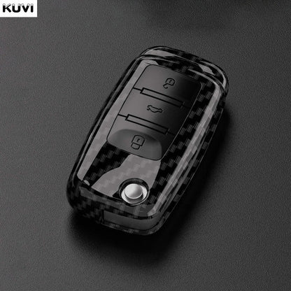 Carbon Fiber ABS Car Key Cover Case for VW Volkswagen – Fits Polo, Tiguan, Passat, Golf 7, Jetta, Skoda, Kodiaq, Superb, Octavia, Seat