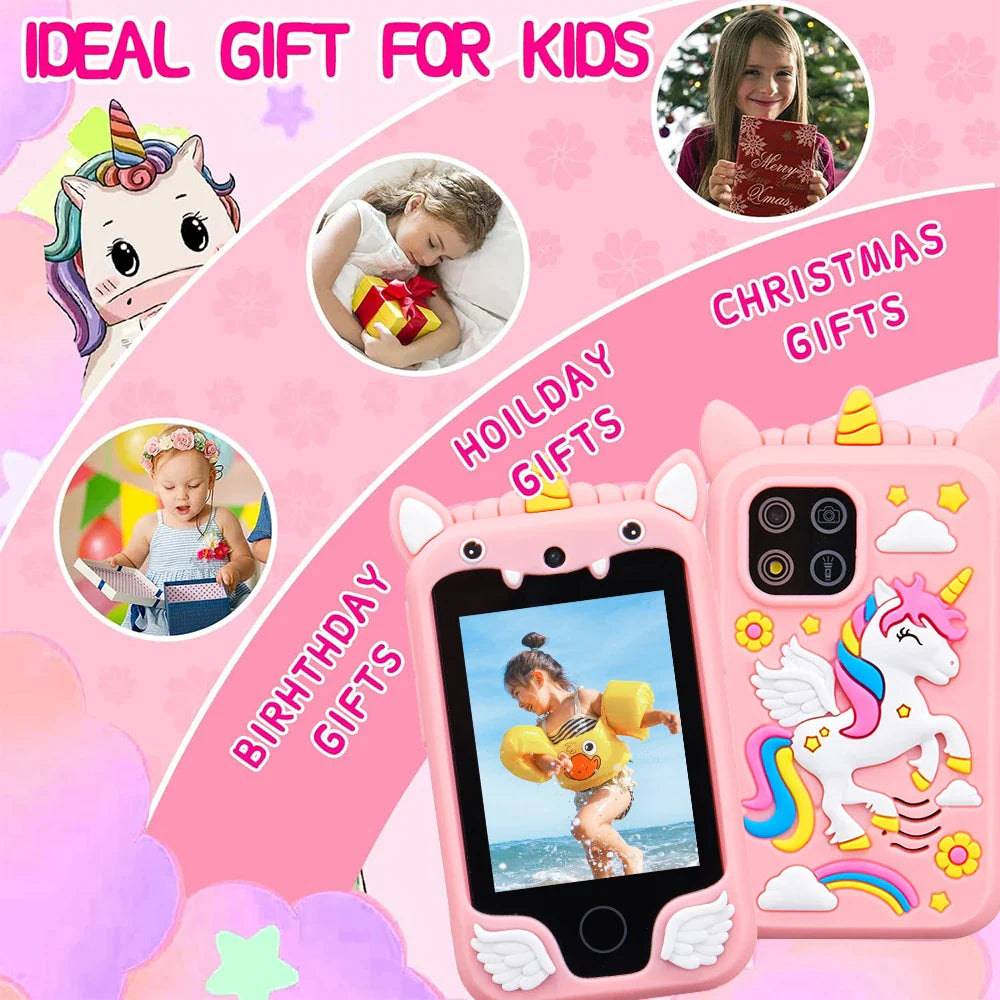 Kids Musical Smart Phone Toy – Cartoon Unicorn Touchscreen Baby Mobile for Girls & Boys, Educational Birthday & Christmas Gift