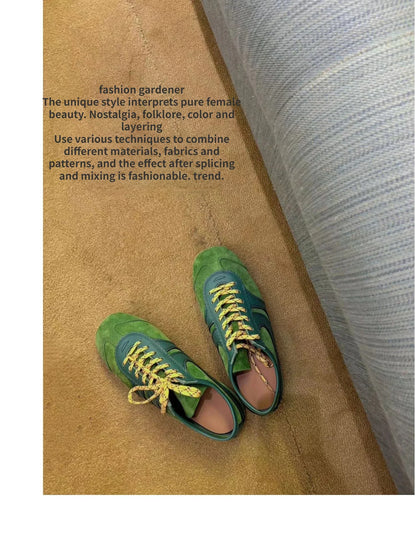 Real Leather German Training Shoes for Women — 2025 Retro Fashion Four Seasons Running & Casual Forrest Gump Style Sneakers
