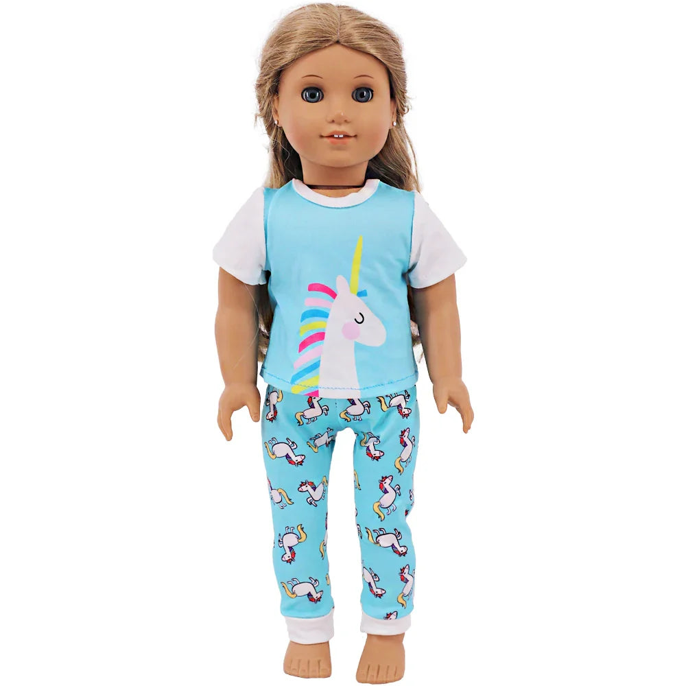 Doll Clothes Multi-Style Daily Set – Pajamas & Home Wear for 43cm Born Baby Dolls & 18-Inch American Dolls, Our Generation Toy Gift