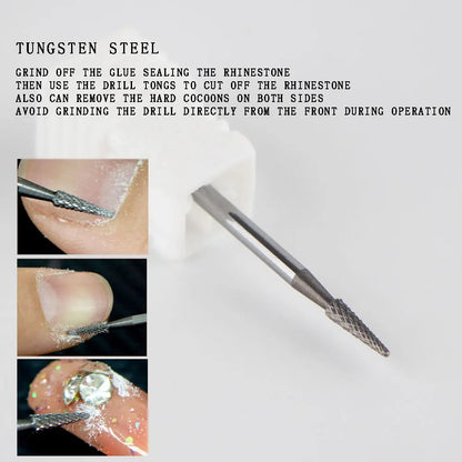 2023 NEW Tungsten Steel Nail Drill Bits - Milling Cutter for Gel Removal, Diamond Drill Bits for Dead Skin & Burrs
