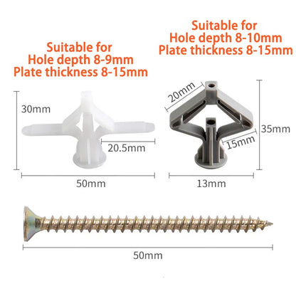 Plastic Expansion Drywall Anchor Kit — Self-Drilling Screws for Gypsum Board, Hollow Brick & Fiberboard