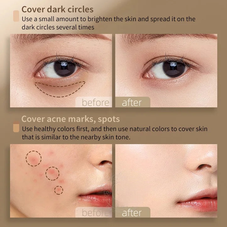 3-Color Concealer Palette – Professional Coverage for Dark Circles and Face Imperfections