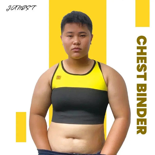 Quick-Dry Pullover Chest Binder – Sports Wear Short Vest Corset with Full Bandage Support, Plus Size