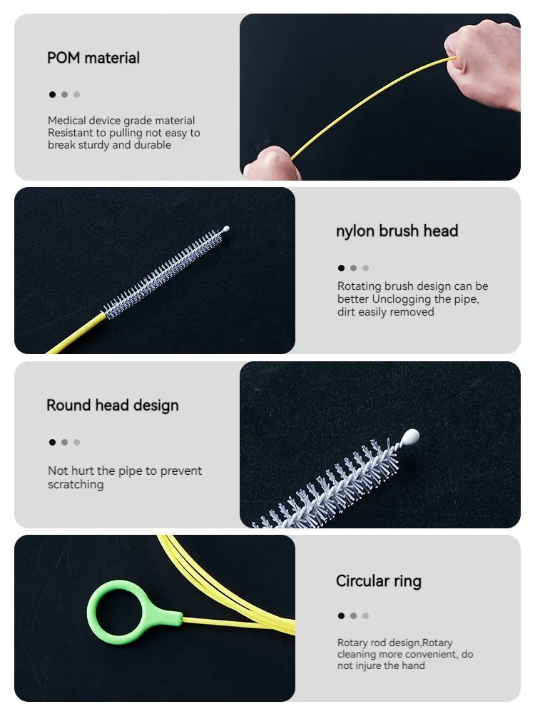 2.3m Car Sewer Unclogger Brush - Long Hose Sunroof Drain Hole Cleaner | Auto Pipe Tool Accessory