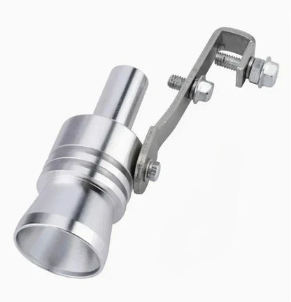 Universal Aluminum Turbo Whistle Exhaust Sound Booster – Muffler Pipe Sound Simulator with Mount Bracket for All Vehicles