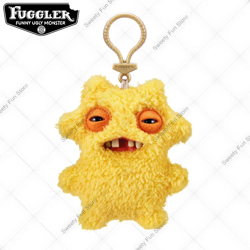 Original Fuggler Tooth Monster Keychain – Cute Wide-Eyed Plush Toy, Funny Ugly Monster Doll Pendant Gift
