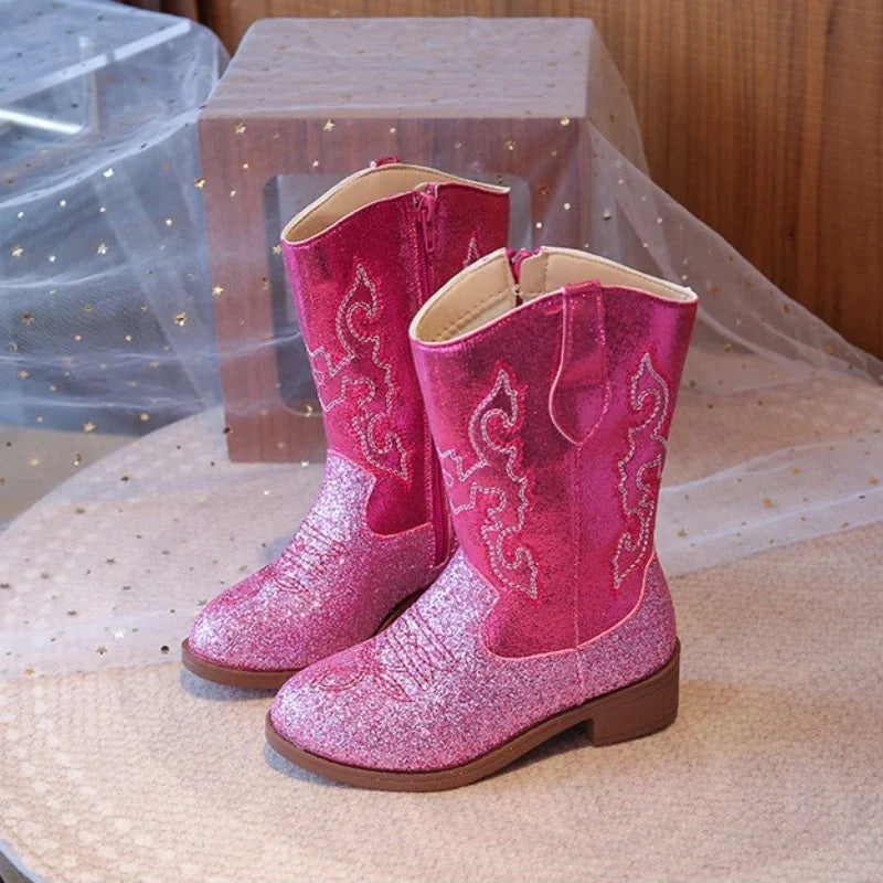 Children’s Western Embroidered Boots - Tall Fall & Winter Boots for Boys & Girls Ages 3–18