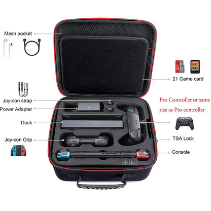 Nintendo Switch OLED Carrying Case - Large Capacity Storage Pouch with Card Slot | Protective Bag for Game Accessories