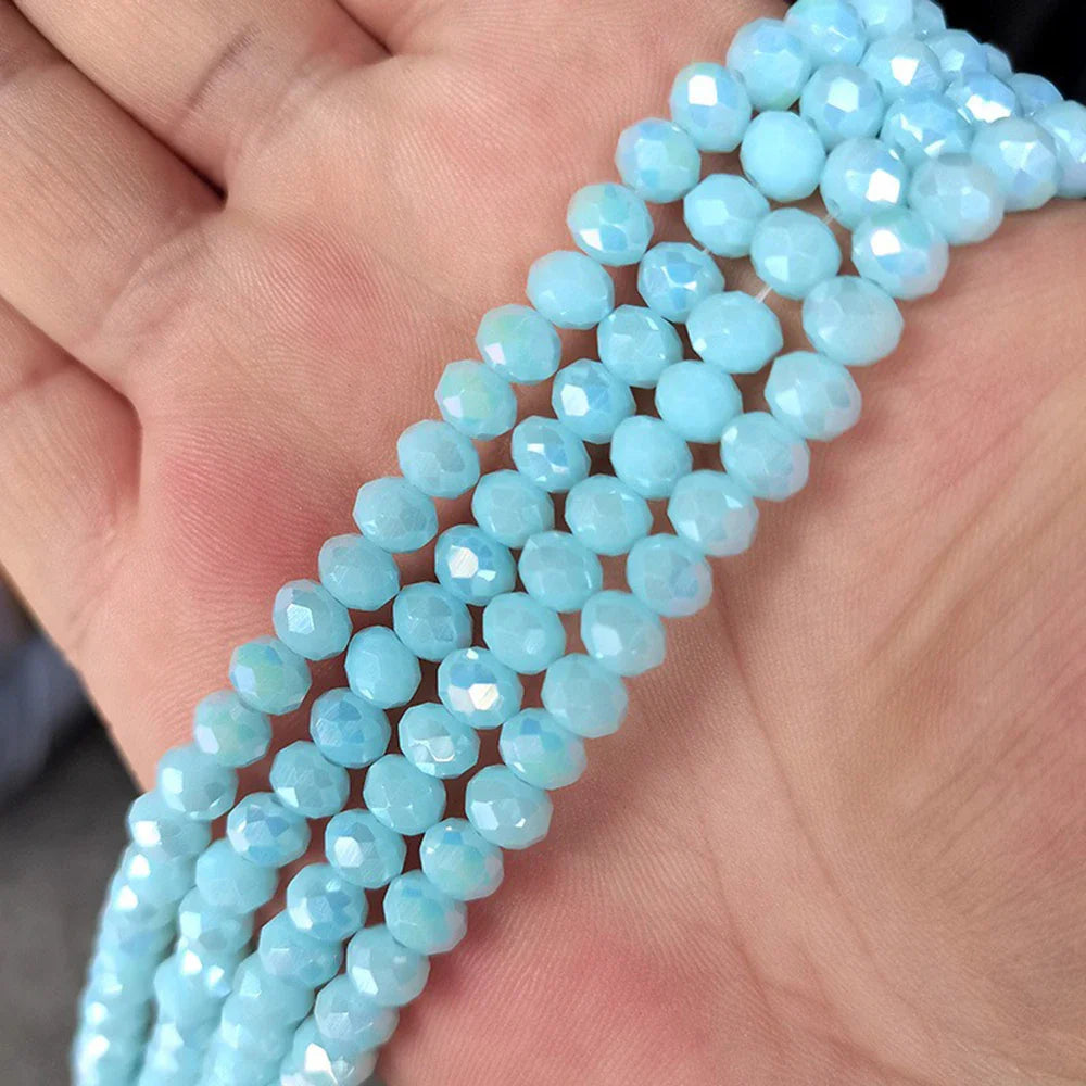 4mm/6mm/8mm Round Crystal Glass Beads – Faceted Spacer Loose Beads for DIY Jewelry Making & Needlework Craft Accessories