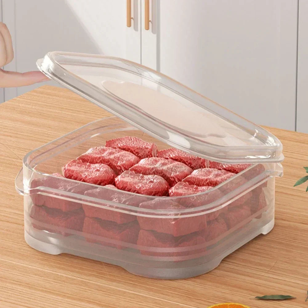 5/1Pcs Mini Transparent Food Storage Containers with Lid – Fridge Organizer Box for Meat, Vegetables & Kitchen Fresh-Keeping