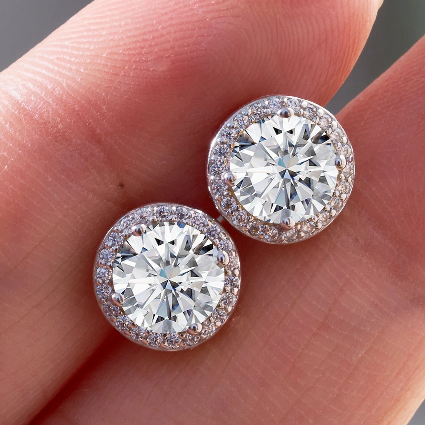 925 Sterling Silver Moissanite Earrings – 1 Carat Round Studs, Engagement, Wedding & Daily Wear Luxurious Gift for Women