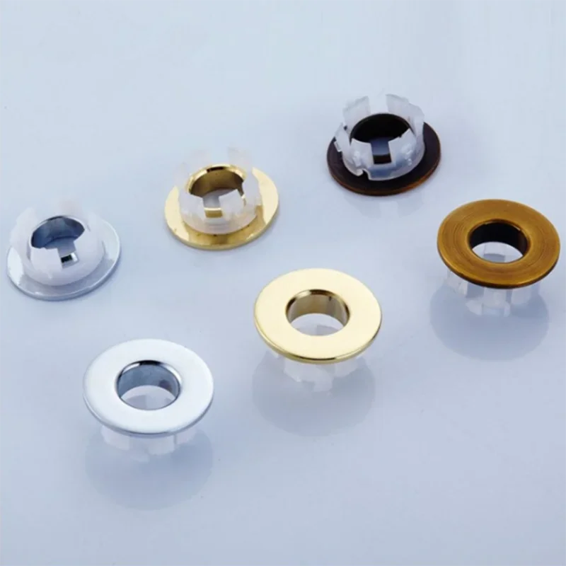 Brass Bathroom Sink Overflow Cover Cap – Chrome Trim Basin Faucet Hole Ring Insert Replacement, Bathroom Accessories for Universal Fit & Easy Installation