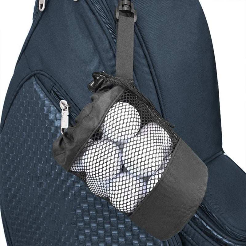 Multipurpose Golf Ball Organizer – 20 Ball Drawstring Pouch, Portable Nylon Mesh Holder for Fitness & Sports