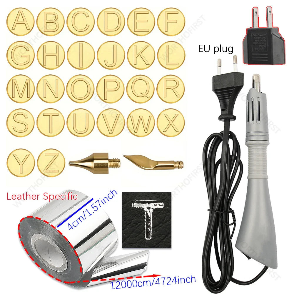 Electric Heated Foil Stamping Pen Kit for Leather Craft – Hot Foil Applicator Tool for DIY Handmade Embossing
