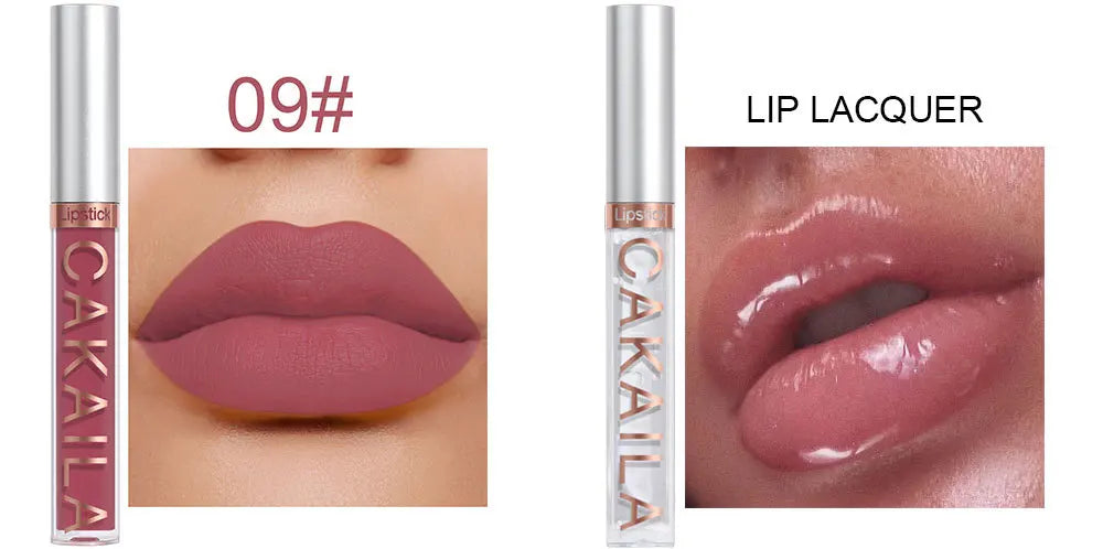 CAKAILA 10-Piece Nude Matte Lip Gloss Set – Waterproof Velvet Liquid Lipstick & Moisturizing Lip Tint for Women