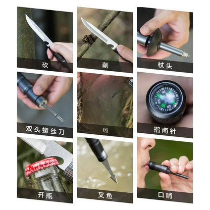 Folding Multifunctional Hiking Poles – Ultralight Telescopic Trekking Poles for Outdoor Camping & Tactical Use