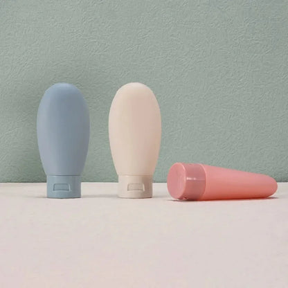 3/4 Pcs 60ml Travel Refillable Silicone Bottles - Empty Lotion, Shampoo & Cosmetic Squeeze Containers for Makeup
