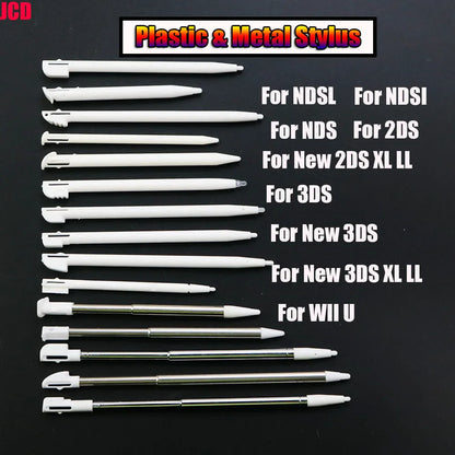 White Plastic Telescopic Stylus Pen — Touch Screen Stylus for 2DS/3DS/New 2DS LL XL/New 3DS XL/NDSL/NDSi/NDS