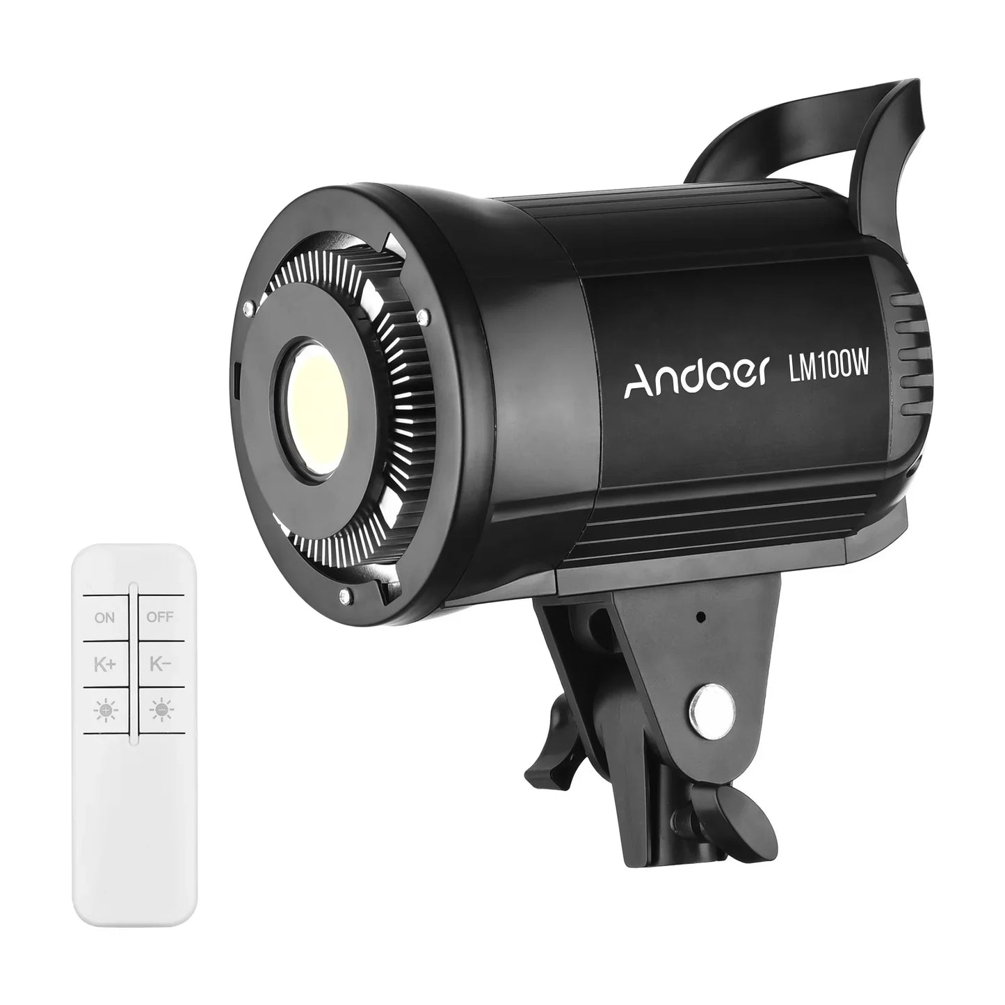 Andoer 100W Studio LED Video Light – 5600K Dimmable Bowens Mount with Remote Control for Video & Live Streaming