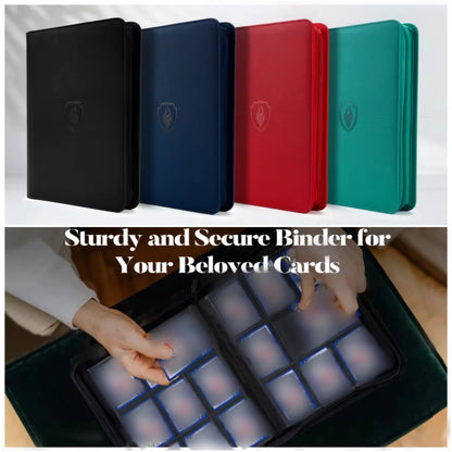 9-Pocket Trading Card Binder - 360-Card Zipper Album with Premium PU Cover