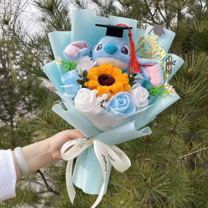 Disney Stitch Plush Bouquet – Super Soft Stuffed Doll Gift for Christmas, Birthday, Valentine & Graduation