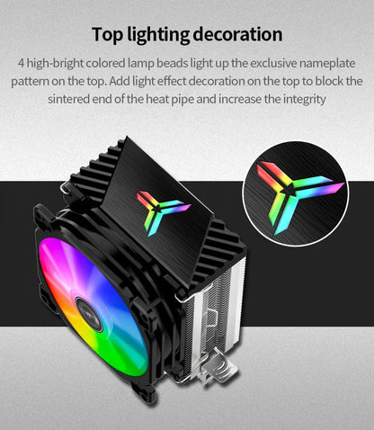 Jonsbo CR1200 CPU Cooler – 2 Heat Pipe Tower with RGB Light & 9cm Fan for Intel & AMD
