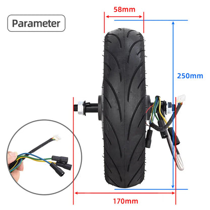 60/70-6.5 Electric Scooter Motor Wheel – 36V 500W Rear Drive Replacement for Ninebot Max G30