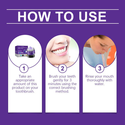 Purple Teeth Whitening Mineral Powder – Teeth Restoration, Stain Removal & Fresh Breath Oral Cleanser