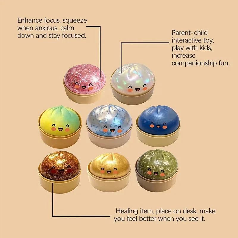 Simulation Dumpling Slow Rebound Stress Ball – Soft Squeeze Decompression Toy for Home, Office Decor & Birthday Gift for Kids & Adults