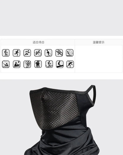 Summer Men’s Full-Face Cycling Mask – Breathable Ice Silk Neck Bandana with UV Protection