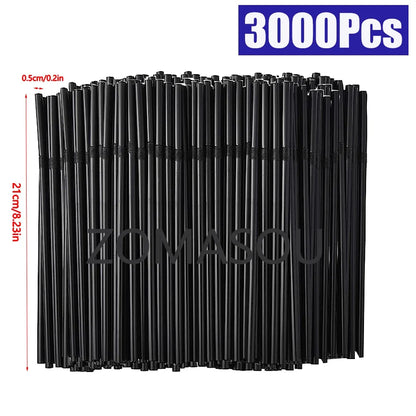 50–3000Pcs Multicolor Drinking Straws – Disposable Beverage Straws for Milk Tea, Party, Wedding & Home Kitchen Use (Wholesale)